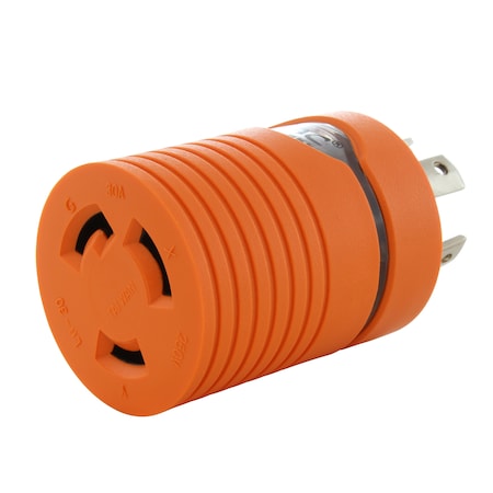 Ac Works Plug Adapter, L6-30R, L15-30P, L6-30P, 0 ft., Orange ADL1530L630